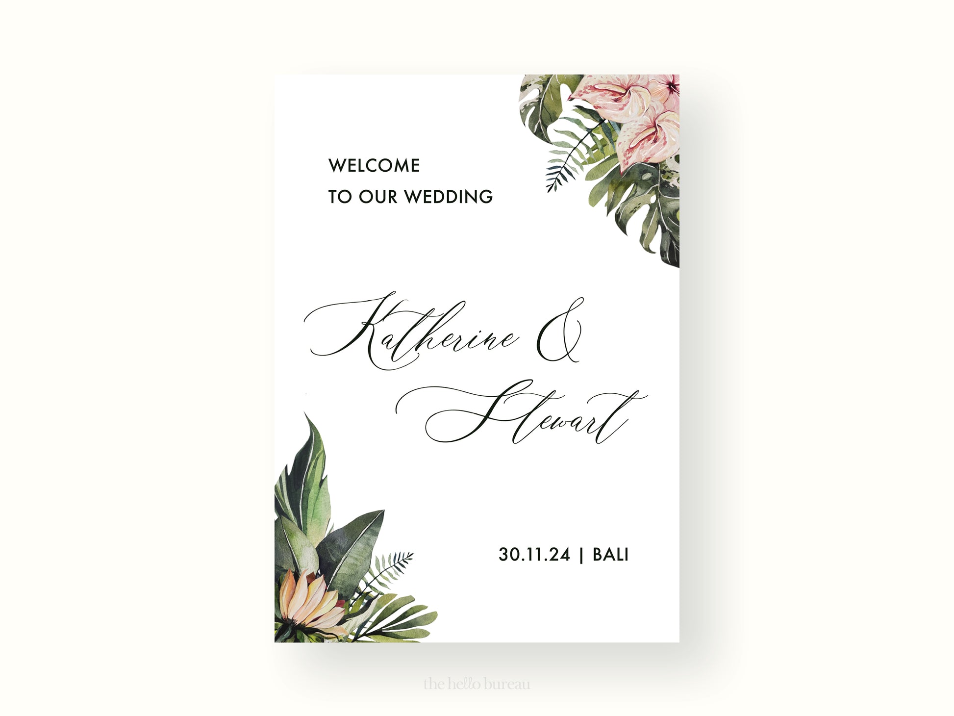 Printable Florals Welcome Sign Template | DIy Signage