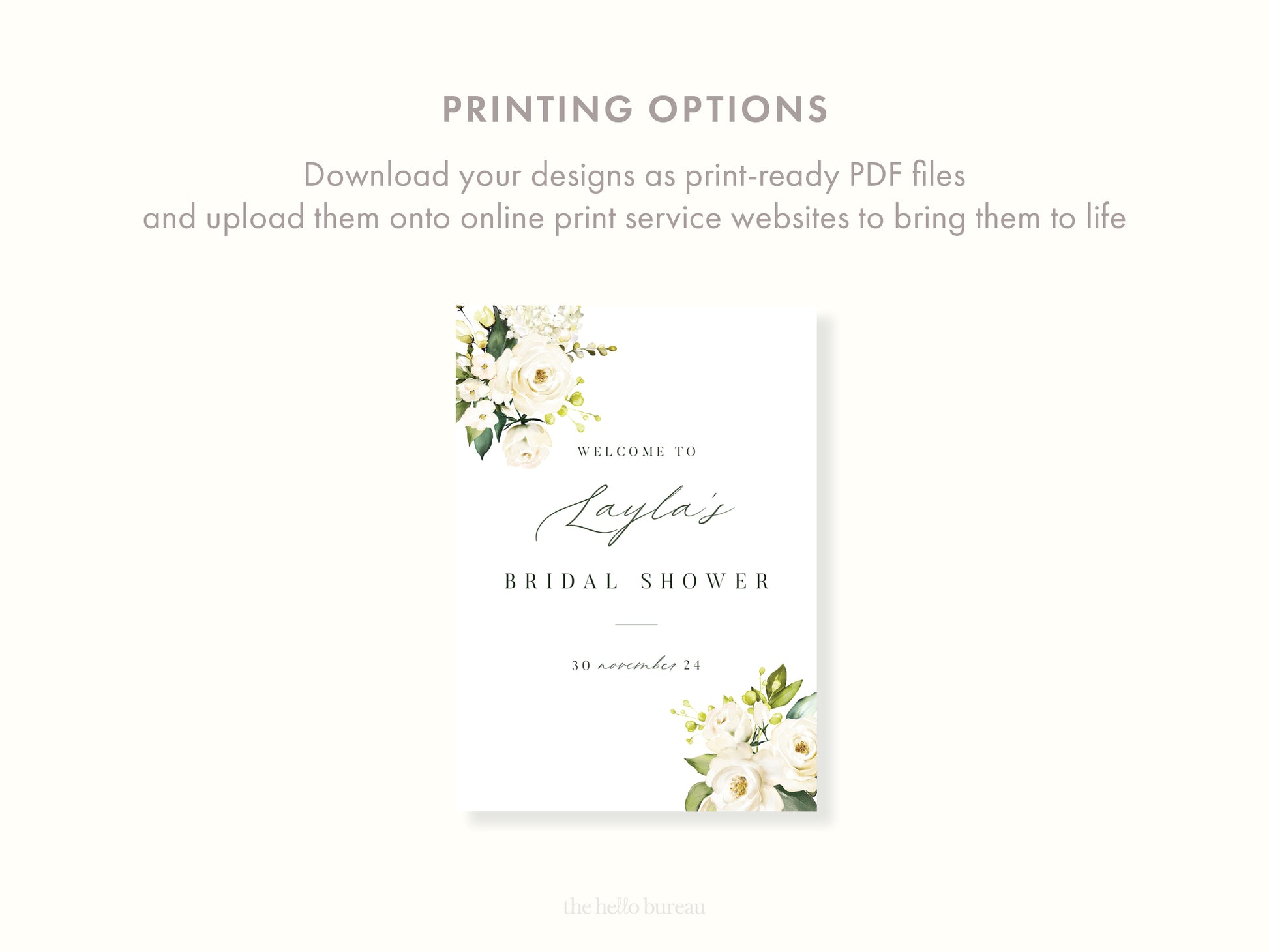 Printable Florals Welcome Sign Template | DIY Signage
