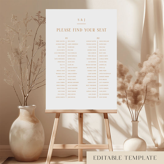 Terra 2-Table Long Tables Wedding Seating Chart Template