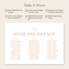 Terra 3-Table Long Tables Wedding Seating Chart Template (Landscape)