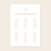 Terra 6-Table Wedding Seating Chart Template