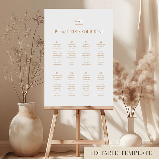 Terra 8-Table Wedding Seating Chart Template