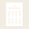 Terra 8-Table Wedding Seating Chart Template