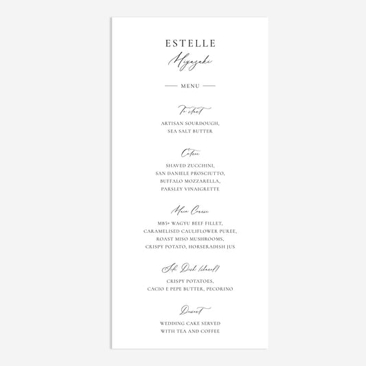 Bordeaux Menu