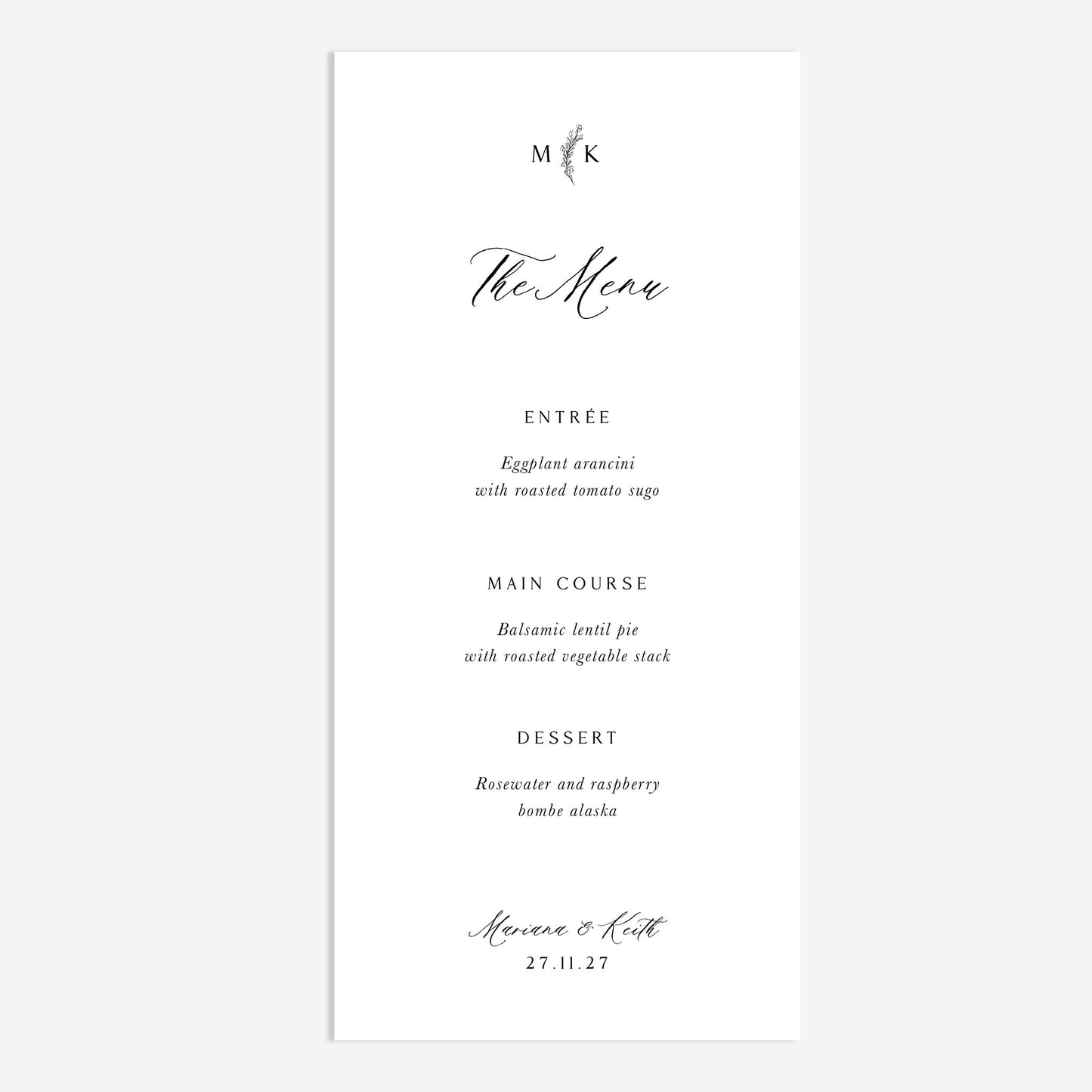 Jardin Menu