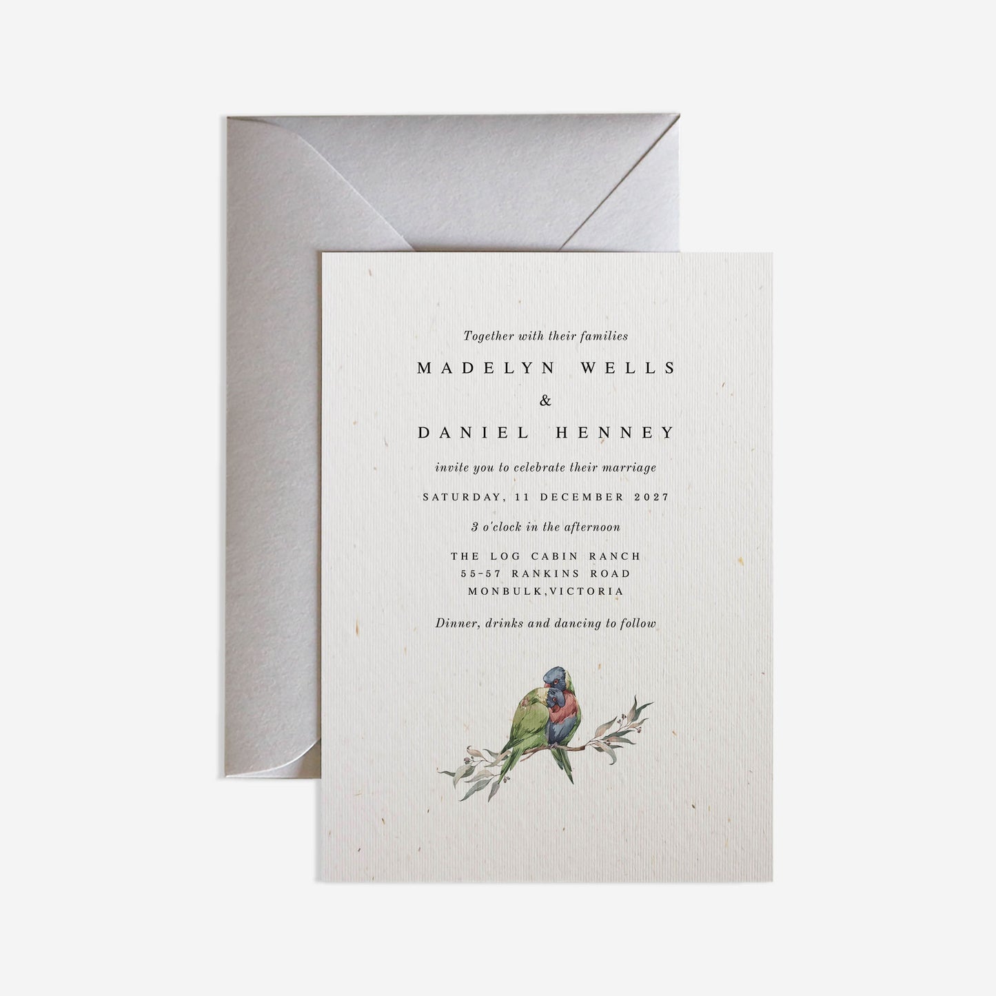 Lorikeets Wedding Invitation