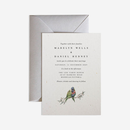Lorikeets Wedding Invitation