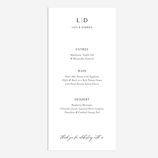 Manor Menu