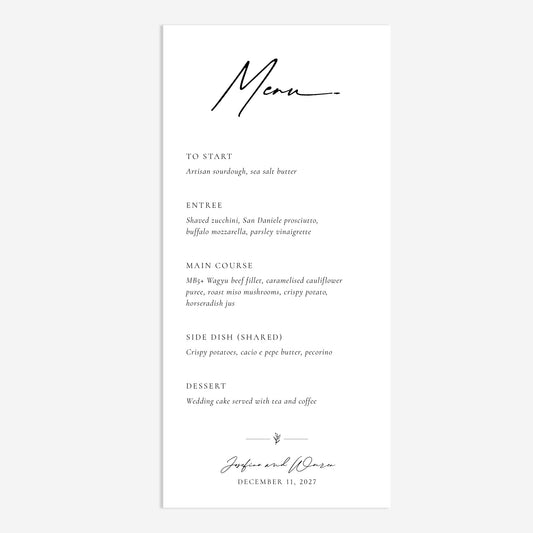 Melrose Menu