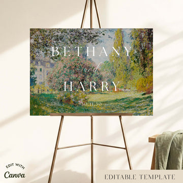 Parc Monceau Wedding Welcome Sign Template
