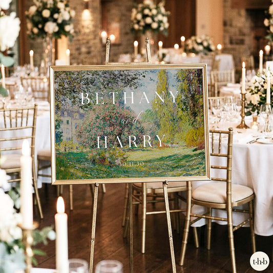 Parc Monceau Wedding Welcome Sign Template (US)