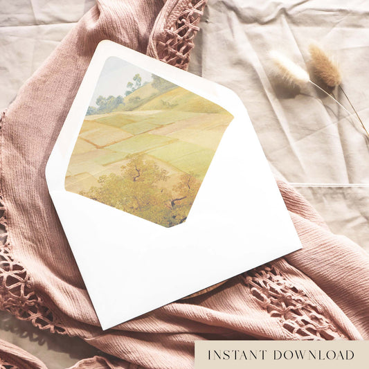 Golden Pastures Printable Envelope Liners