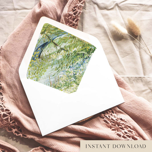 River Bank Printable Envelope Liners