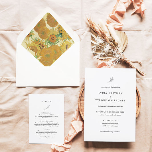 Sunflowers Printable Envelope Liners